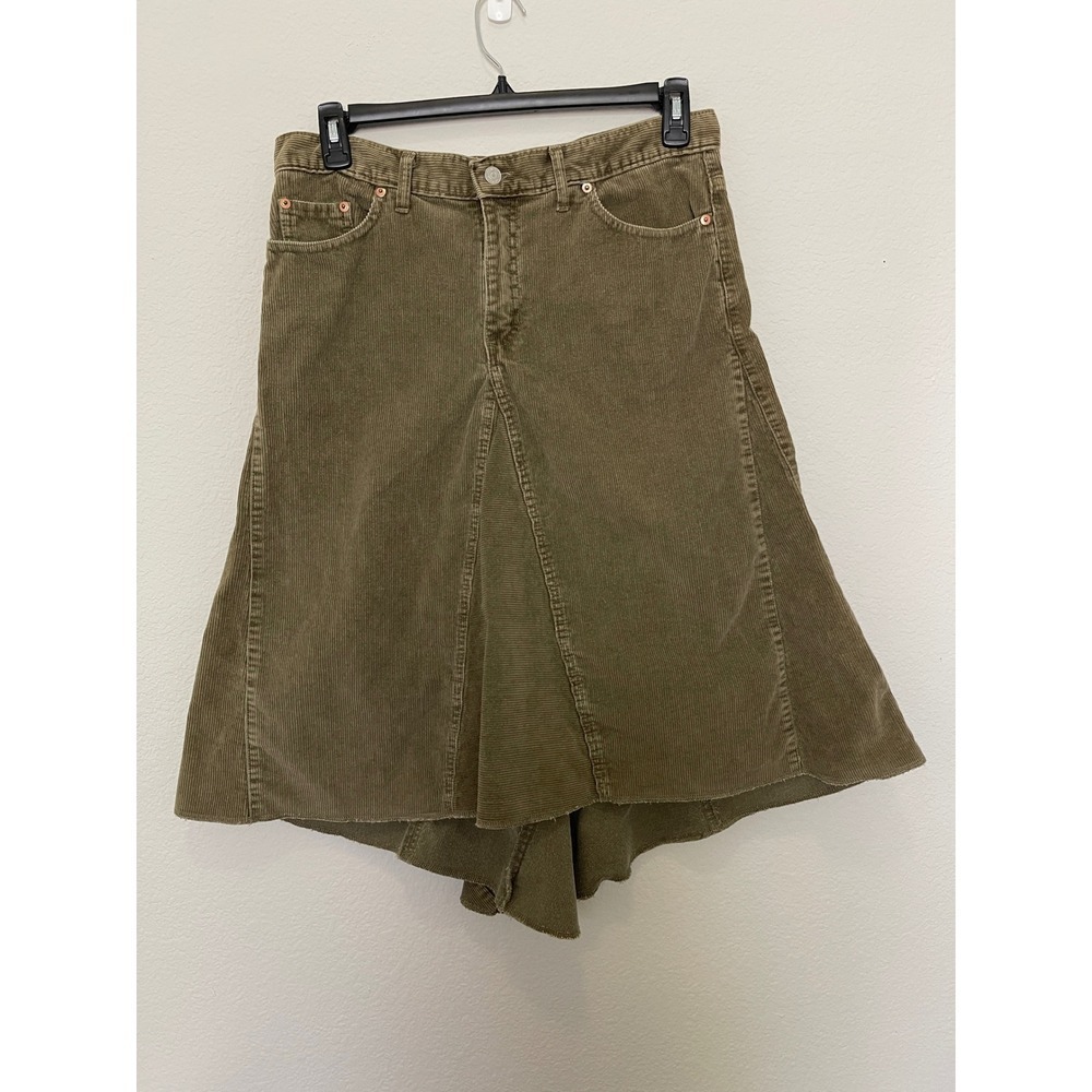 Donna Corduroy Skirt A-line Silhouette Fall Classic Womens Size Large